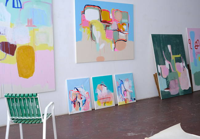 In the painting studio, summer 2023m.